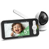Leviewlity Video Baby Monitor With Camera No Wifi, 5' 1080P Hd Screen With 5000Mah 30Hr Battery & 1100Ft Range, 8X Zoom, Infrar