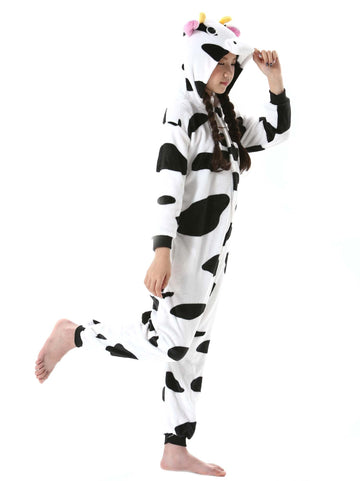 Atoz Onesie For Kids, Animal Pajamas Halloween Cosplay Costume For Girls Boys, Cow 8-9Y