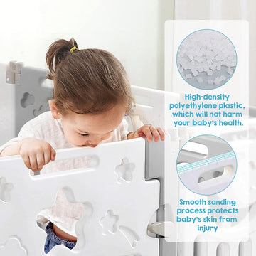 Dripex Baby Playpen, Foldable Playpen For Babies And Toddlers, Adjustable Shape Baby Fence, Safety Play Yard With Gate, Portable
