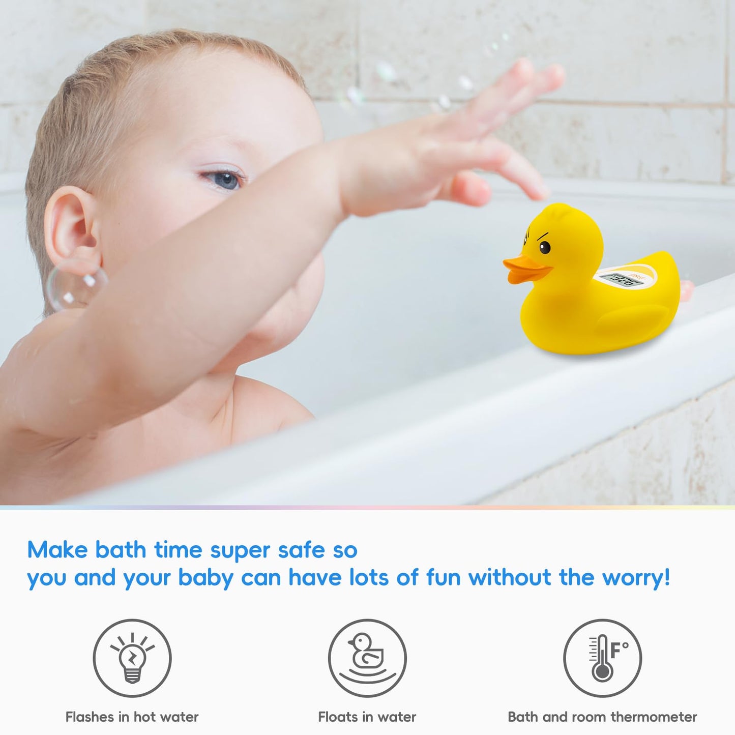 B&H Baby Bath Thermometer - (Upgraded Version) Turn On/Off Function, Fast And Accurate Water Temperature Readings, Toddlers Floa
