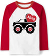 Valentine'S Day Shirt For Boys Girls Monster Truck Heart Tops Toddler Kids Raglan Sleeve T-Shirt 6 Years