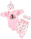 Fioukiay Preemie Baby Girl My 1St Valentine'S Day Clothes Trim Love Heart Bodysuit Pants Valentines Day Outfits (Pink, Preemie)