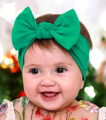 Babygiz Baby Girl Headbands-Infant,Toddler Cotton Handmade Hairbands With Bows Child Hair Accessories (Spring Green)
