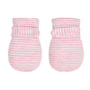 Newborn Baby No Scratch Mittens Stay On, 100% Cotton Breathable, Adjustable Infant Gloves For Baby Boys Girls Mittens (Pink Stri