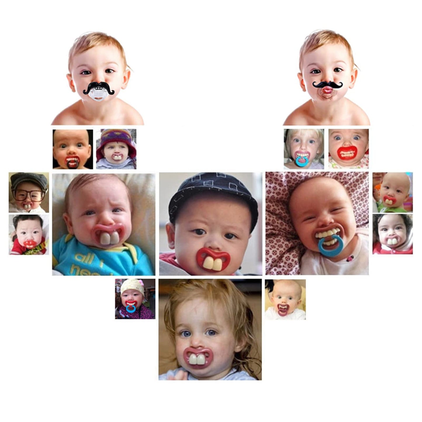 Mustache Newborn Pcifiers For 0-6 Months,Funny Pacifiers For Babies, Mustache Pacifier,Teeth Binky,Gift Pacifiers For Boys And G