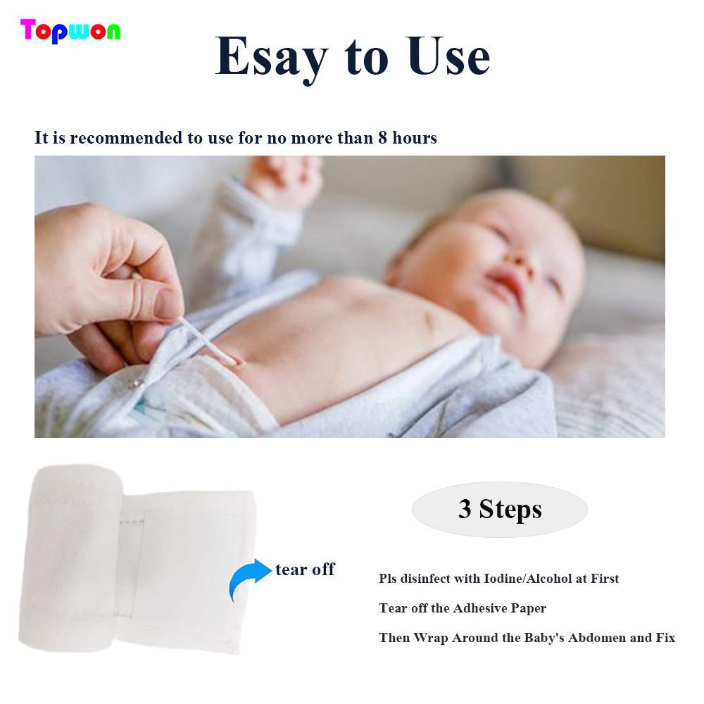 Topwon Cotton Newborn Umbilical Cord Belly Band Disposable To Protect Baby Abdomen Newborn Essentials Must Haves - 8 Pieces