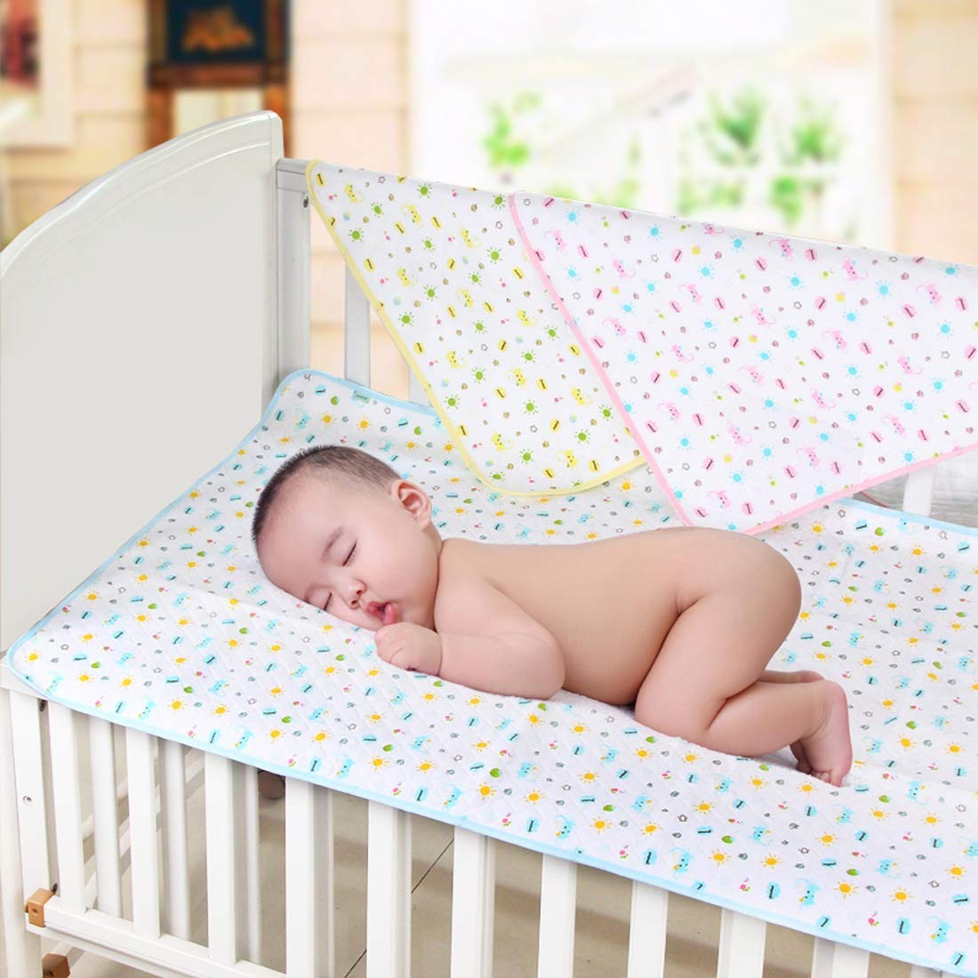 Mbjerry Waterproof Changing Pads Portable - Breathable Leak Proof Mattress Pad Protector Baby Changing Mat For Toddler, Kids Pac