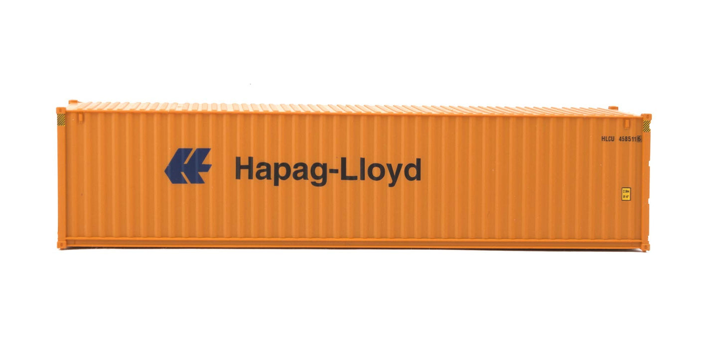 Walthers SceneMaster HO Scale Model of Hapag Lloyd (Orange, Blue) 40 Hi Cube Corrugated Side Container,949-8254