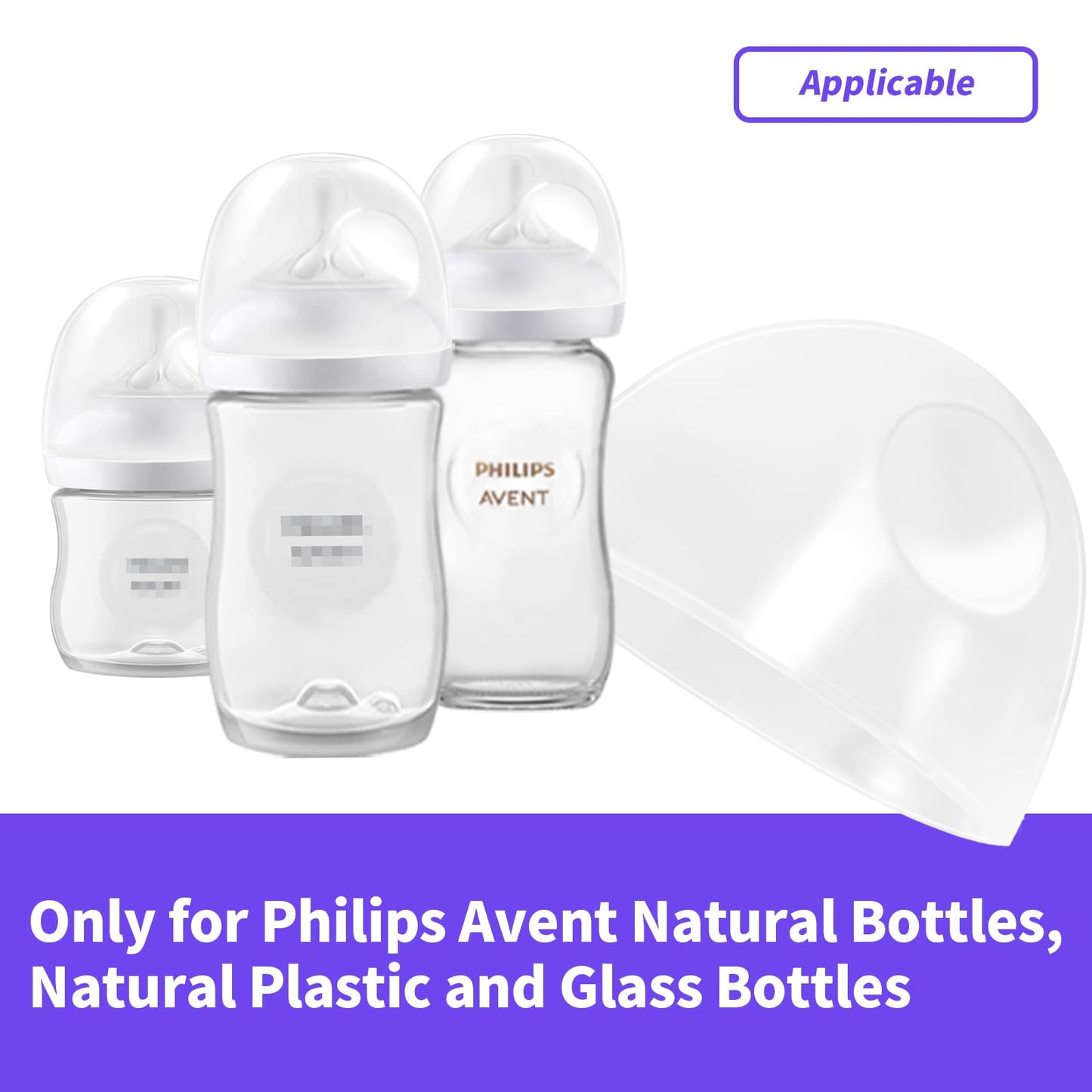 Baby Bottle Lids Compatible With Philips Avent Baby Bottles, Soft & Safe Bottle Caps For Avent Glass & Natural Bottles, 6 Count
