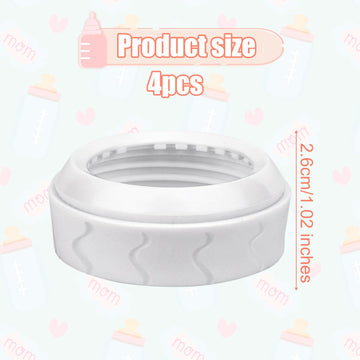 4Pcs Bottle Nipple Collars Rings, Compatible With Dr. Brown 'S Wide Plastic & Glass Bottles Bottles 5Oz & 9Oz No Leak Or Spills