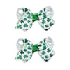 St. Patrick'S Hair Bows For Girls Cute Shamrock Green Hair Clips Bow Hair Accessories Party Supplies 2Pcs (Green Shamrock)