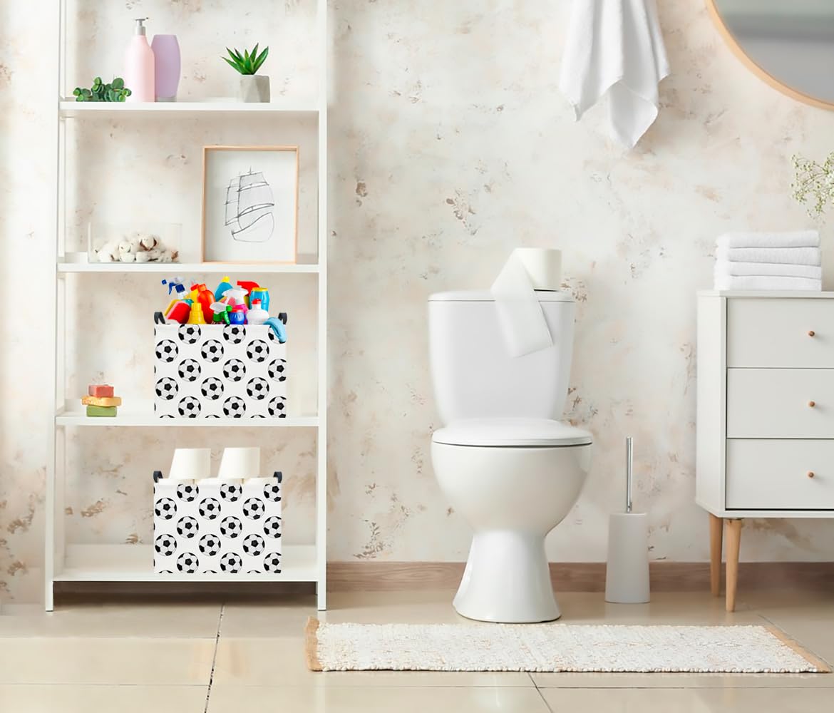 Clocor Rectangular Football Print Basket Empty,Gift Basket For Kids,Waterproof Toys Bin,Books Box,Room Decor(Football)