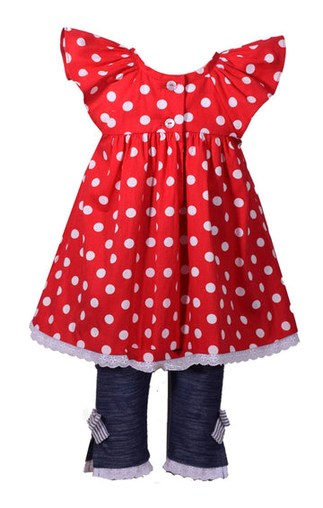 Bonnie Jean Baby Girls Red Polka Dot Flutter Sleeve 2 Pc Pant Outfit 12M
