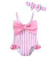 Mioglrie Toddler Baby 4T Swimsuit Girl 5T Bathing Suit Girls One Piece Swimwear Pink Ruffle Stripe Summer Beach Swim Suit