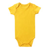 Romperinbox Unisex Solid Baby Bodysuit 0-24 Months (12-18 Months, Yellow Short Sleeve)