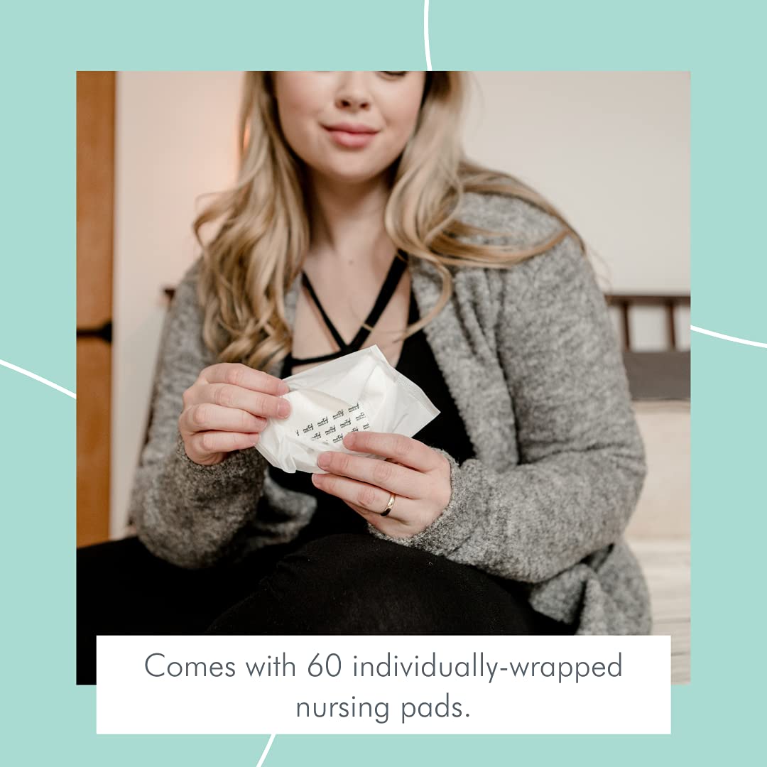 Motif Medical, Nursing Pads Breathable, Natural Material, Excellent Absorbency And Leak Protection, Adhesive Strips - Pack Of 60