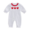 Doisbetthsay Baby Girl Romper Long Sleeve Jumpsuit Hearts Infant Newborn Clothes My First Valentines Baby Girl Outfit (Heart Red