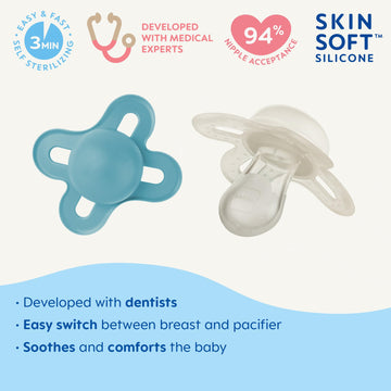 Mam Original Start Matte Baby Pacifiers, Binky For 0-3 Months, Bpa-Free Silicone Nipple, Easy To Clean, Best For Newborn Babies,