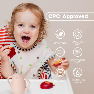 Cuddle Campus Pack Of 2 Silicone Baby Training Cup, Shatterproof Toddler Sippy Cups With Straw, Open Cup For Baby, 6+ Months 4 O