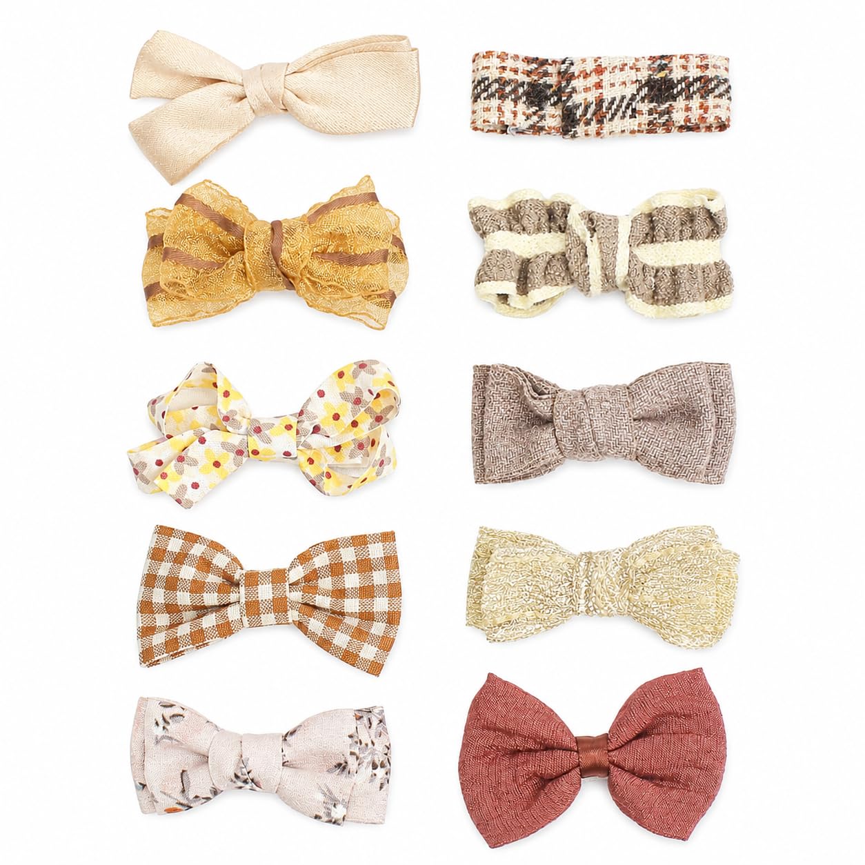 Baby Hair Clips Set, 10PCS Soft Fabric Hair Accessories for Toddlers, Mini Hair Bows for Daily Wear, School, Parties, Birthday G