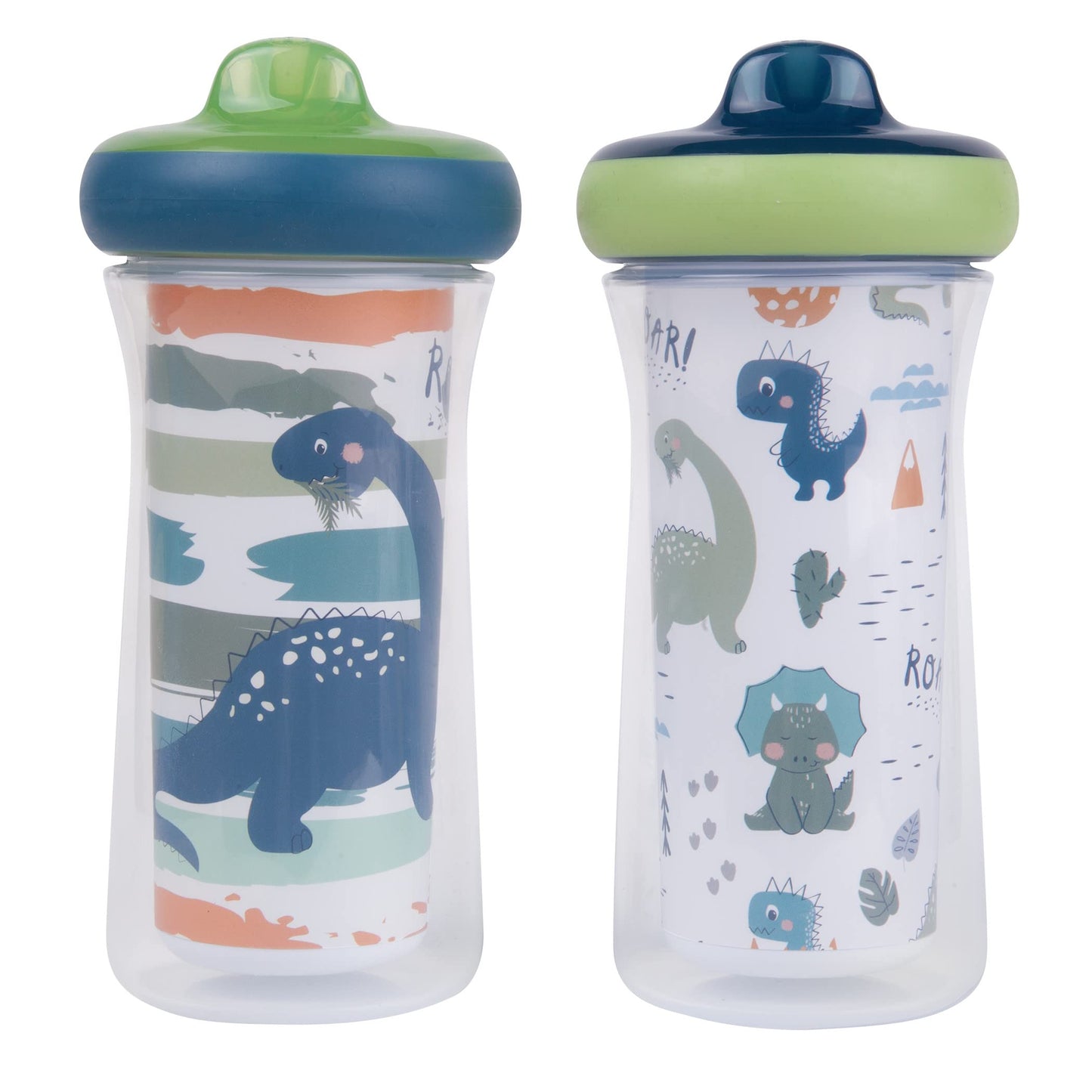 The First Years Dinosaur Kids Insulated Sippy Cups - Dishwasher Safe Spill Proof Toddler Cups - Ages 12 Months And Up - 9 Ounces