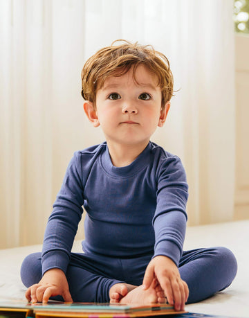 Vaenait Baby Kids Long Sleeve Modal Sleepwear Pajamas 2Pcs Set Modal Darkblue L