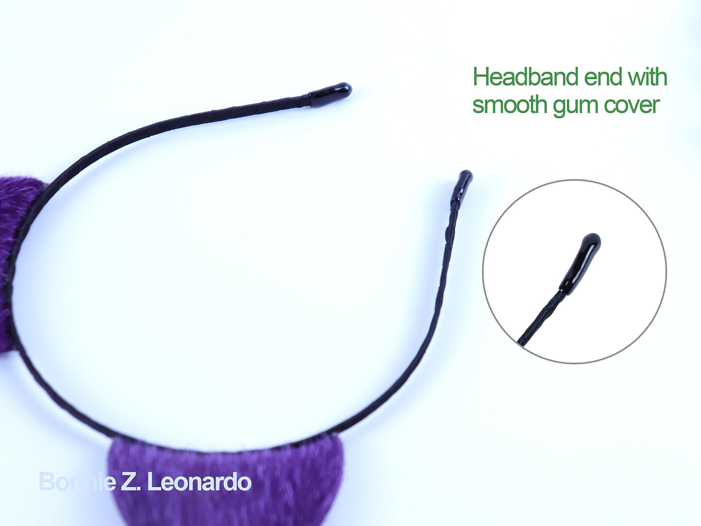 Bonnie Z. Leonardo Purple Cat Ears Headband Furry Cat Ears Headbands Purple