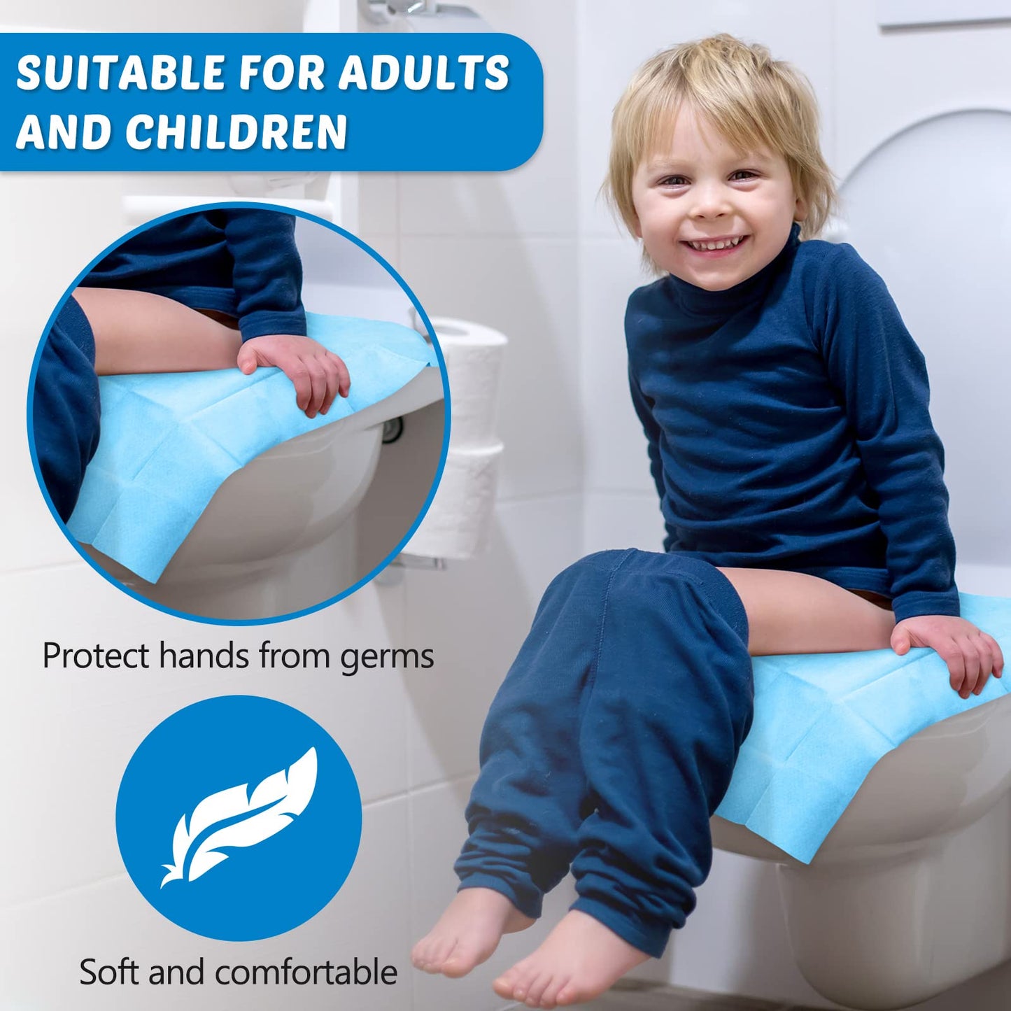 Yahenda 200 Pack Toilet Seat Covers Disposable Extra Large Individually Wrapped Toilet Seat Cover For Adults And Kids Potty Trai