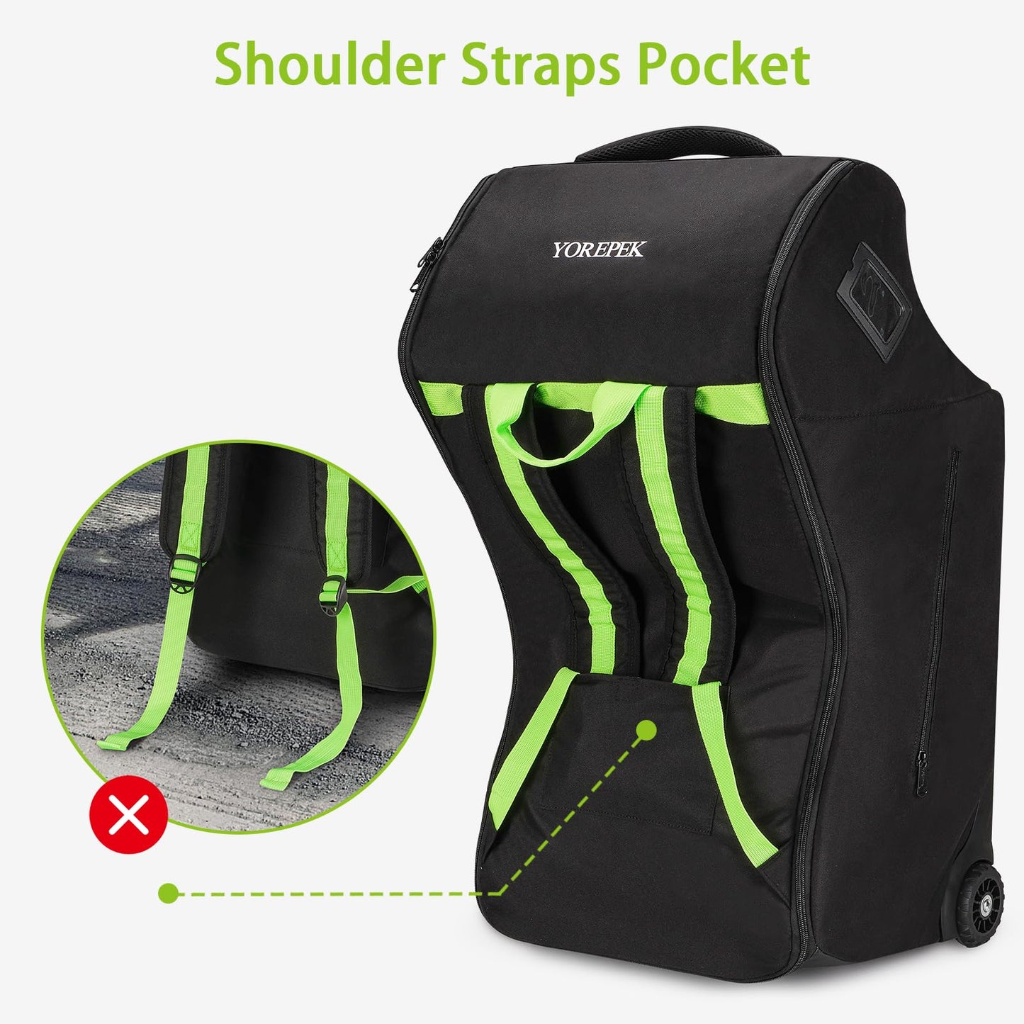 Yorepek Infant Car Seat Travel Bag With Wheels Compatible With Nuna Pipa Car Seat And Base, Carseat Cover For Airplane Travel Wi