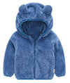 Jeskids Toddler Girls Boys Fleece Hoody Jacket Zip Up Teddy Coat Warm Winter Outwear Blue