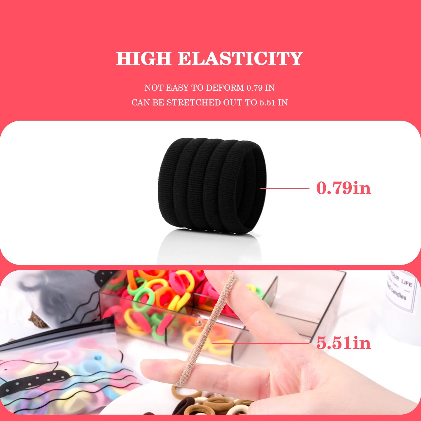 400Pcs Baby Toddler Hair Ties, Elastic Hair Rubber Bands For Girls, 17 Colors Candy Cotton Toddler Hair Accessories, Small Soft