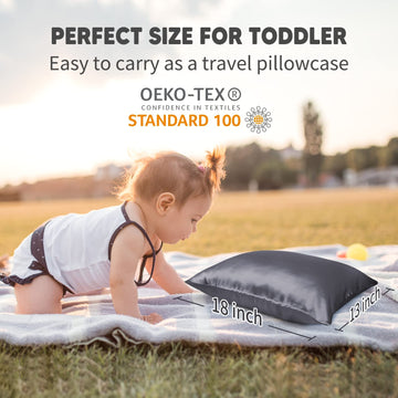 Olesilk 100% Mulberry Silk Toddler Pillowcase For Hair And Skin, Both Sides 19 Momme Pure Natural Silk Travel Pillow Cases With