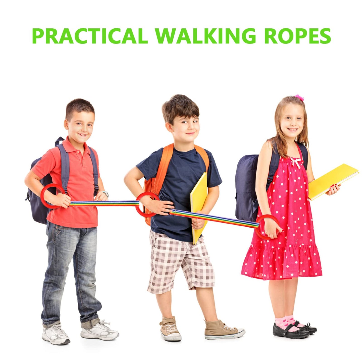 Toddmomy Walking Rope 12Pcs Walking Ropes Preschool Walking Rope With Round Handles Safety Line Transition Rope Anti Lost Walkin