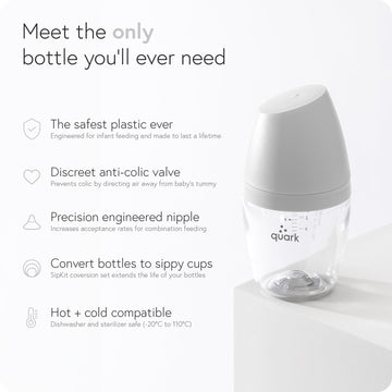Buubibottle Hybrid Bottle Feeding Bundle By Quark - Baby Bottle Set With Baby Bottles For Breastfed Babies From Newborn To Toddl