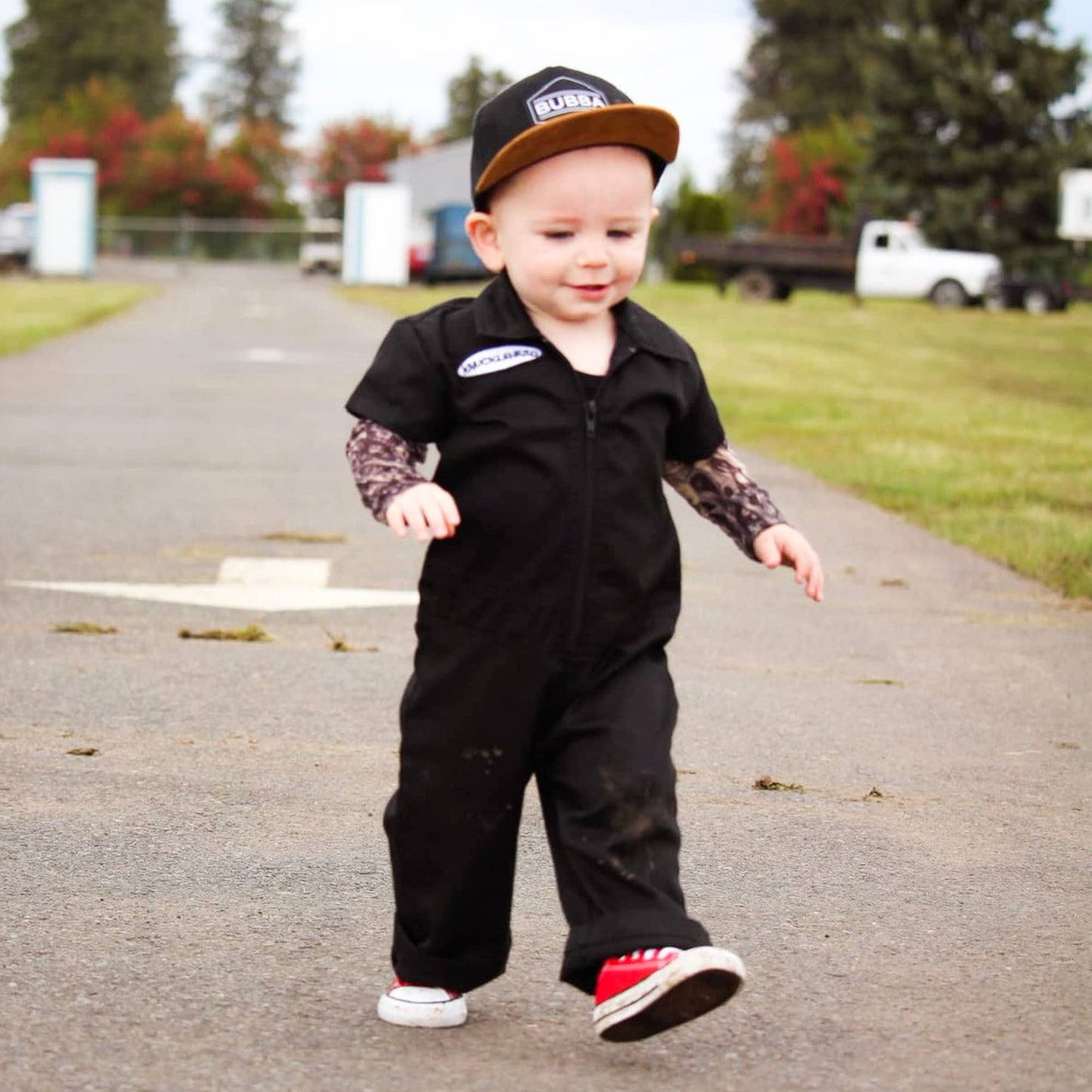 Knuckleheads Little Threads Toddler Baseball Hat - Toddler Boy Outfit - Toddler Boy Snap Back - Baby Bubba Trucker Cap - Infant