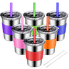 Shineme Toddler Cups With Straws Spill Proof 6Pack, 8Oz Small Stainless Steel No Spill Sippy Cup, Unbreakable Kids Cups With Lid