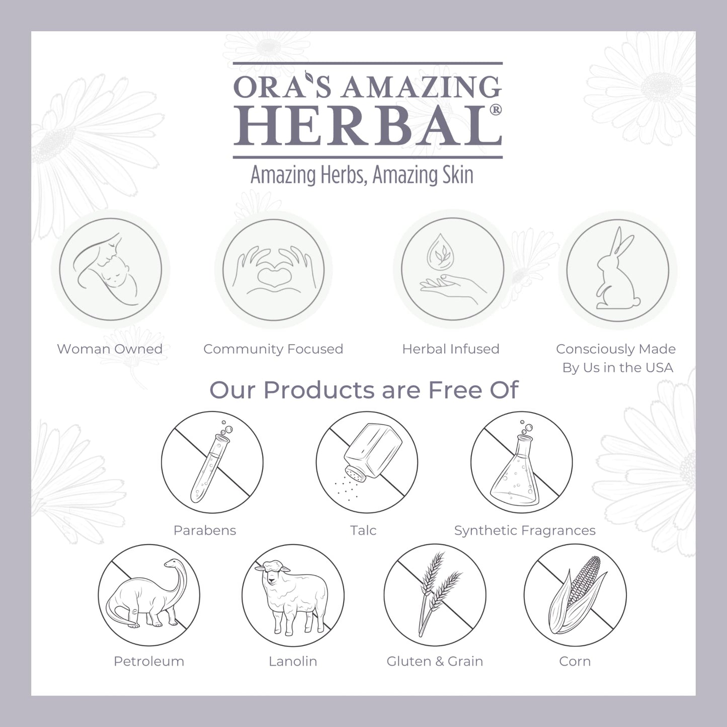 Ora'S Amazing Herbal, Talc Free Baby Powder, Cornstarch Free Clay Based Powder, Real Vanilla Amber Natural Scent, (Pack Of 2 Tra