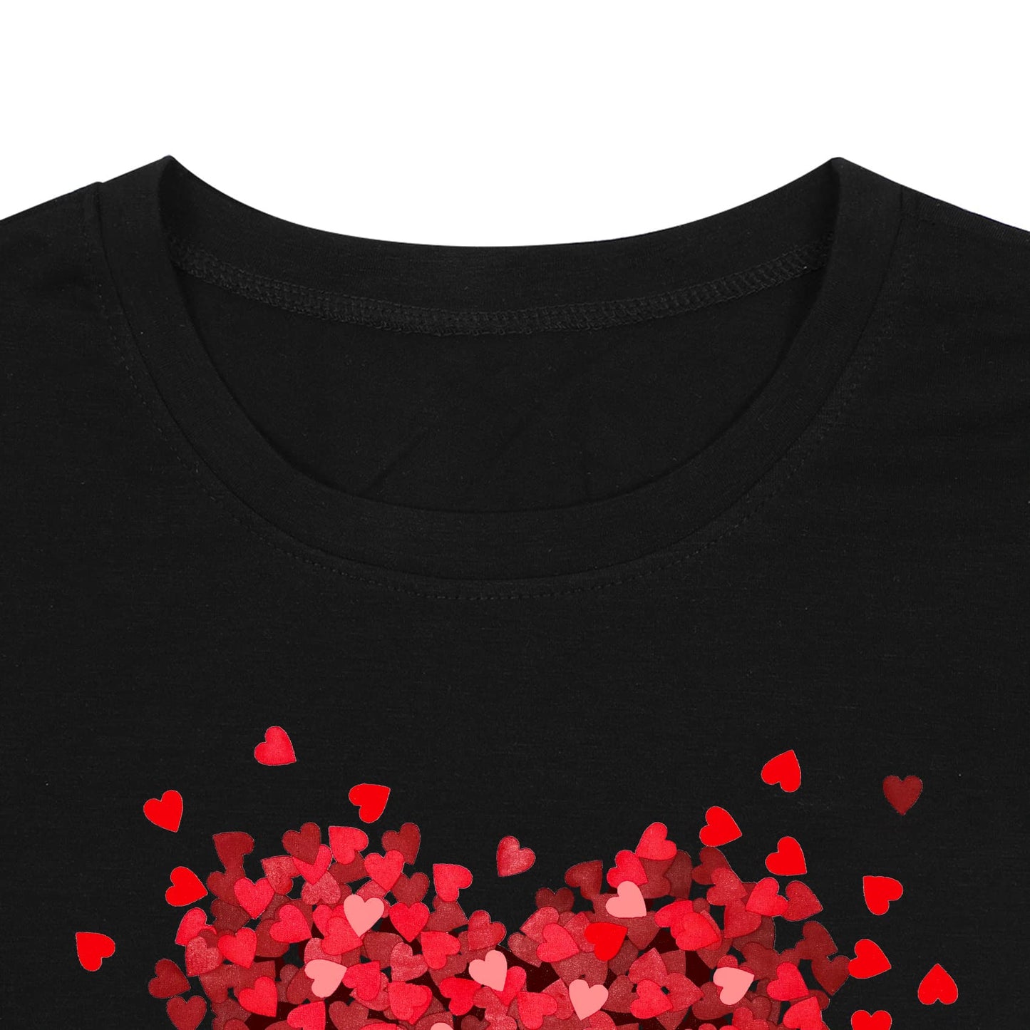 Toddler Valentine'S Day Shirts Boys Girls Love Heart Graphic T-Shirt Valentine Short Sleeve Tee Tops Black