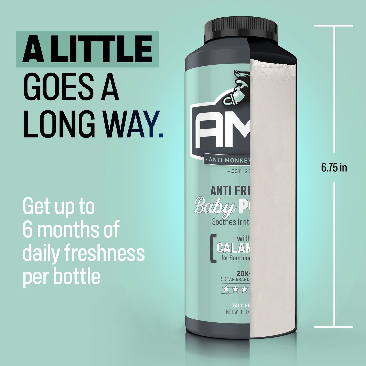 Anti Monkey Butt Baby Powder, Cornstarch Baby Powder Prevents Diaper Rash, Talc-Free Hypoallergenic Formula With Calamine, Anti