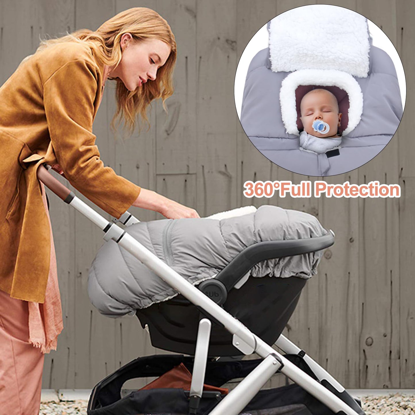 Winter Baby Car Seat Cover, Infant Car Seat Cover For Baby Seat Or Stroller, Windproof Infant Warm Carseat For Keeping Newborn B