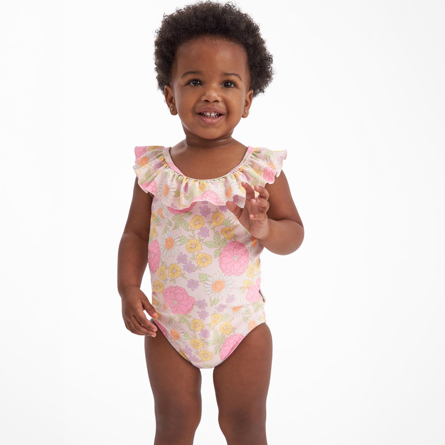 Gerber Girls' One-Piece Swimsuit, Retro Floral