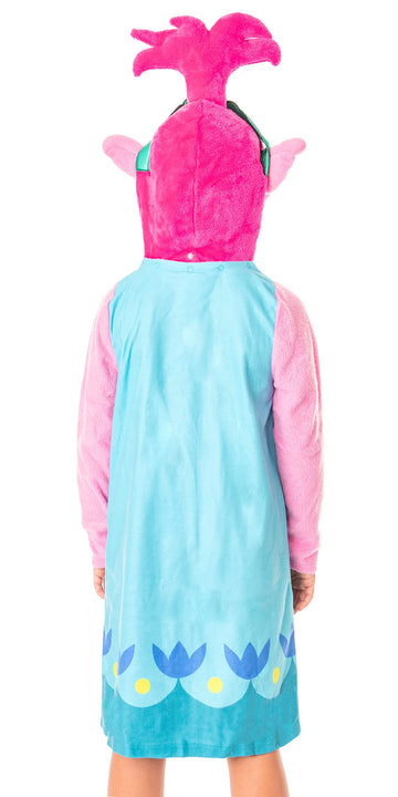 Intimo Dreamworks Trolls Movie Girls' Poppy Character Hooded Costume Nightgown Sleep Shirt (7/8) Multicolored