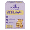Happy Little Camper Super Saver Diapers, Size 1, 100 Count | Budget-Friendly Disposable Baby Diapers for Sensitive Skin | Hypoal