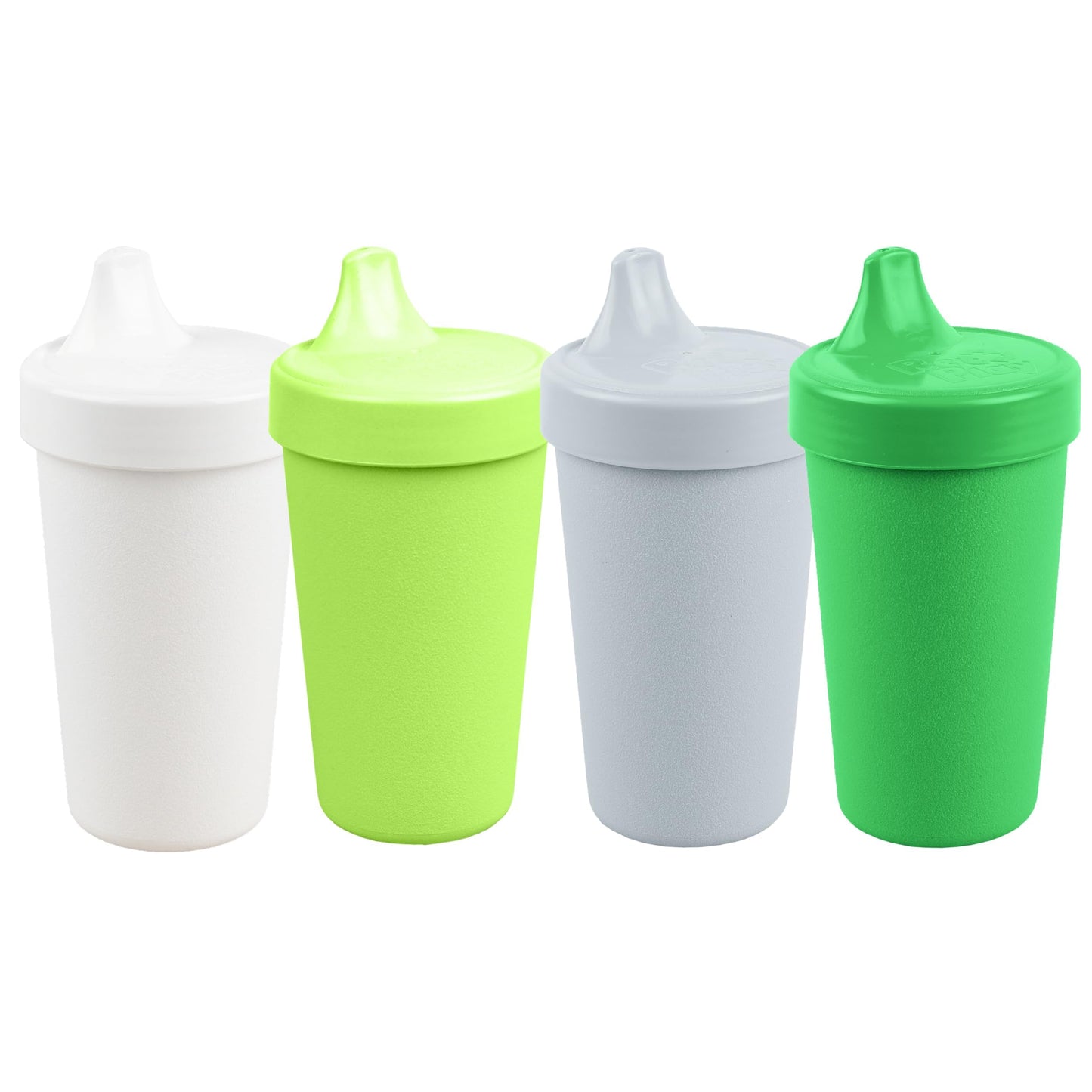 Re-Play Spill-Proof Sippy Cups - Reusable 10 Oz Set of 4, Dishwasher & Microwave Safe, Made in USA, Modern Green