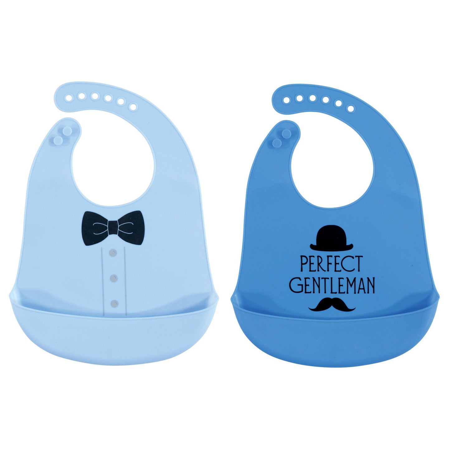 Hudson Baby Unisex Baby Silicone Bibs, Perfect Gentleman, One Size