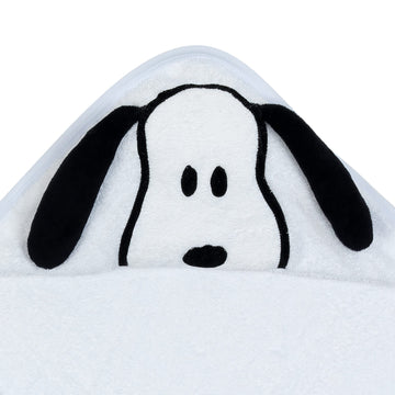 Lambs & Ivy Snoopy Baby/Infant Cotton Hooded Bath Towel - White
