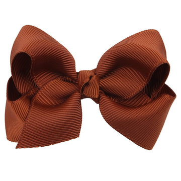 Zoonai 3 Inch Baby Girl Hair Bows Boutique Hair Clip Teens Toddlers Hairpin Headwear - Set Of 2 (Brown)