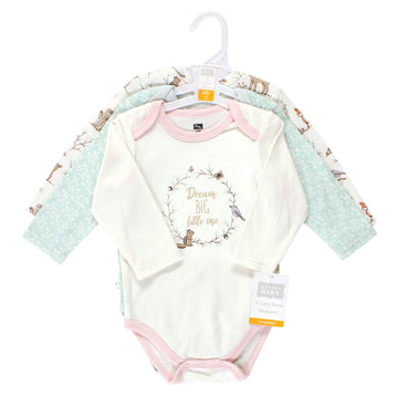 Hudson Baby Unisex Baby Cotton Long-Sleeve Bodysuits, Enchanted Forest Dream, 6-9 Months