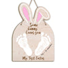 Baby'S First Easter Bunny Footprint Diy Wooden Hanging Sign, Baby'S 1St Easter Art Craft Gifts, My First Holiday Milestone Sign,