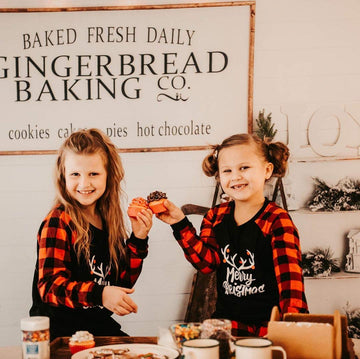 Iffei Matching Family Pajamas Sets Christmas Pj 'S With Letter And Plaid Printed Long Sleeve Tee And Bottom Loungewear 9-12M Bla